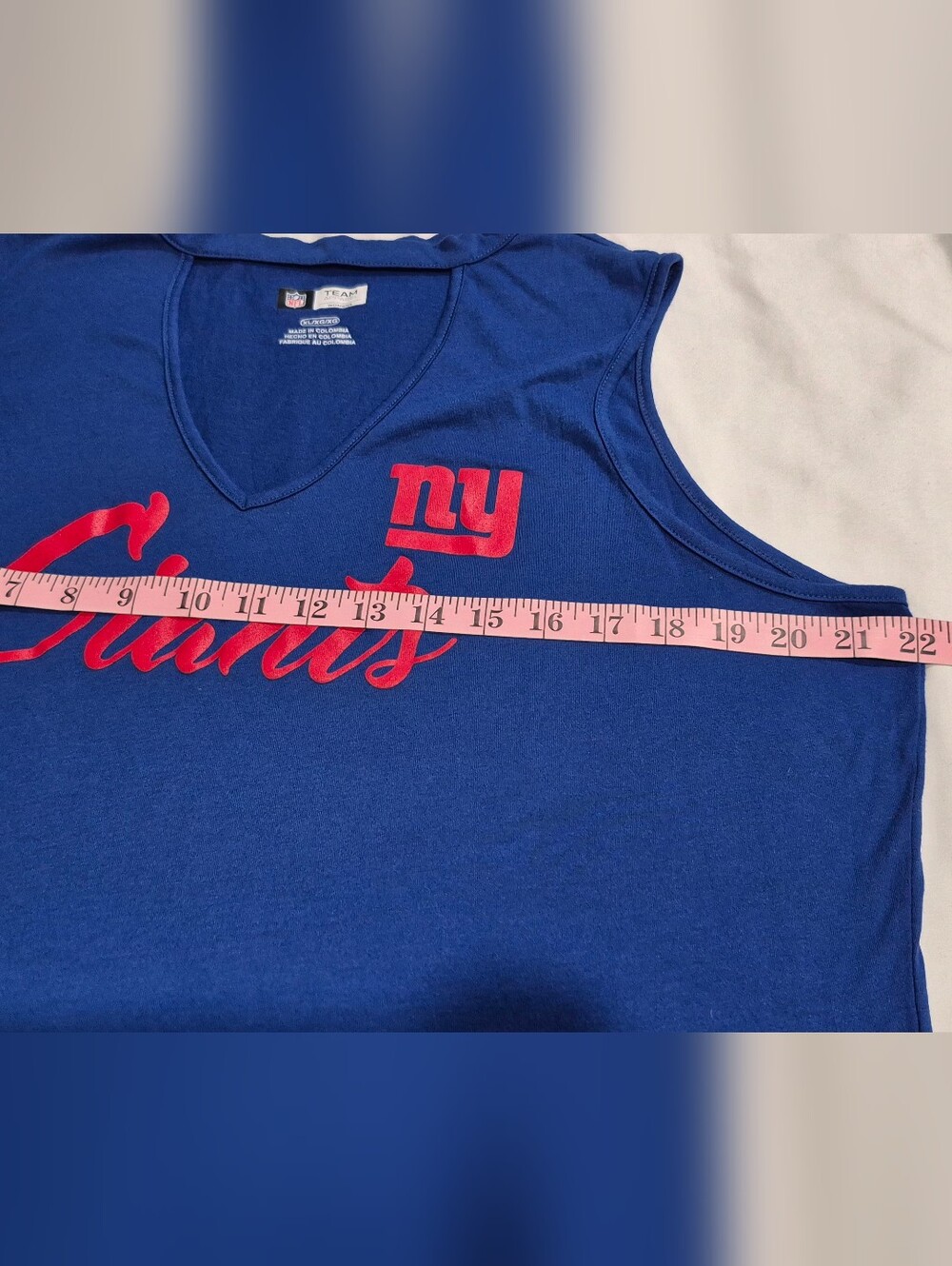 Women's Blue Sleeveless V-Neck Tank Top (Box C) - Picture 5 of 6